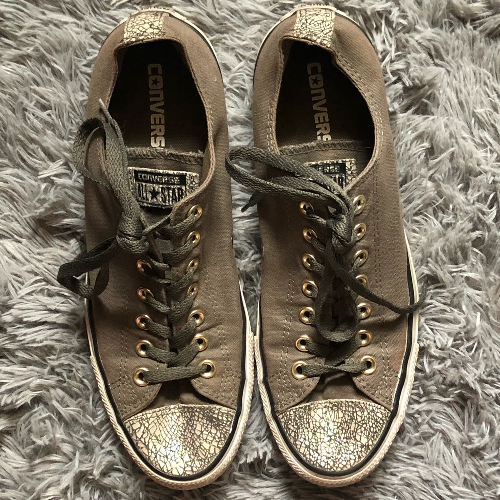 Green iridescent converse